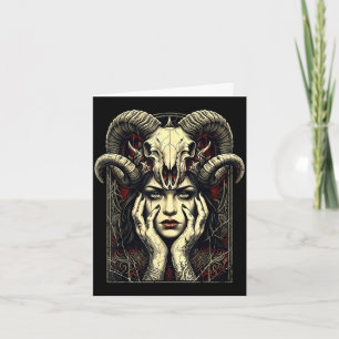 Gothic Hörner Okkult Hexen Fantasy Dämon Mädchen Karte