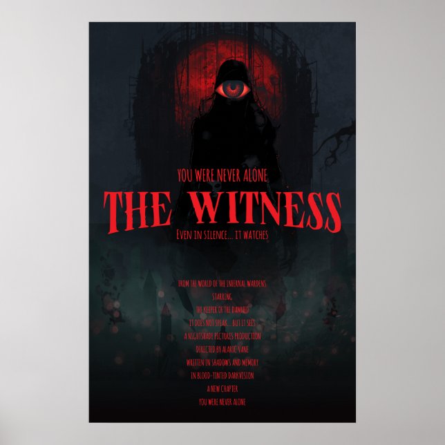 Gothic Horror Der Zeuge Dunkle Ästhetik Wand Poster (Vorne)