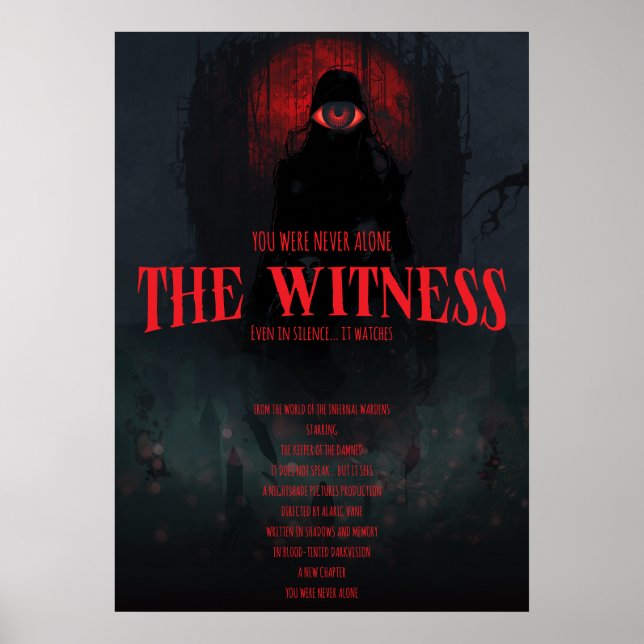 Gothic Horror Der Zeuge Dunkle Ästhetik Wand Poster (Vorne)