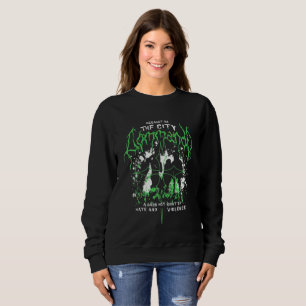 Gothic Horror Metal Logo Neon Grün Sweatshirt