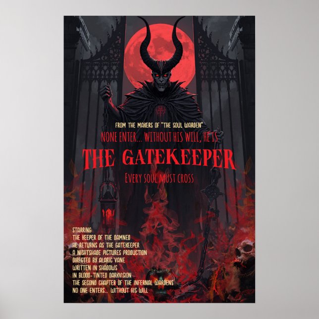 Gothic-Horror-Plakat Der Torwächter Wandkunst Poster (Vorne)