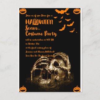 Gothic Horror Skull Halloween Einladung Postkarten