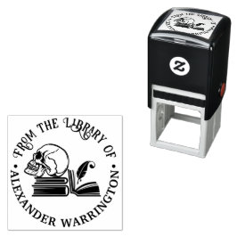 Gothic Human Skull Books Quill Library Book Name Permastempel