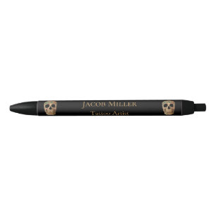 Gothic Human Skull Head Brown Green Tattoo Shop Kugelschreiber