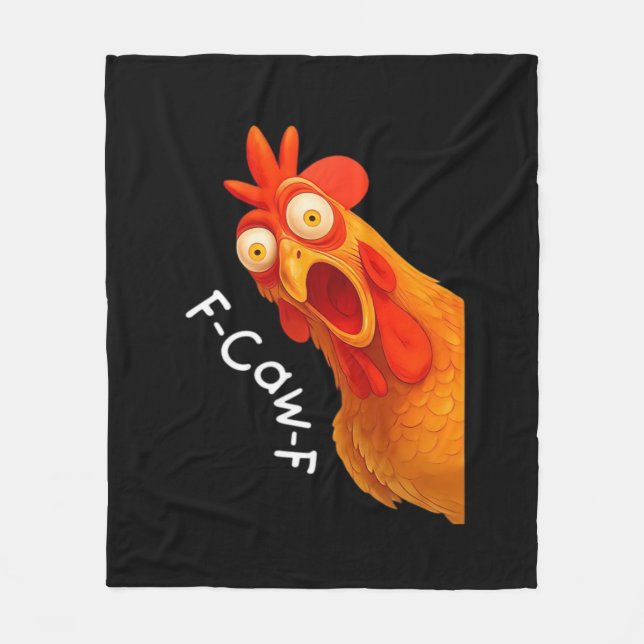 Gothic Humor Funny F-Caw-F Crow Fleecedecke (Vorderseite)