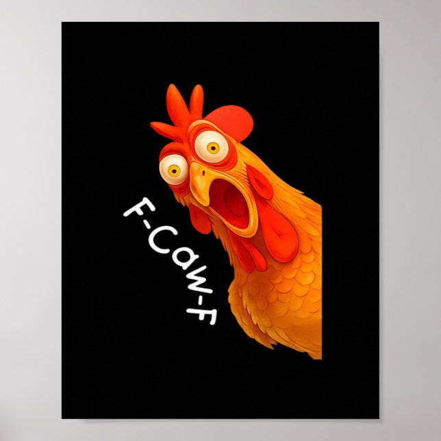 Gothic Humor Funny F-Caw-F Crow Poster (Vorne)