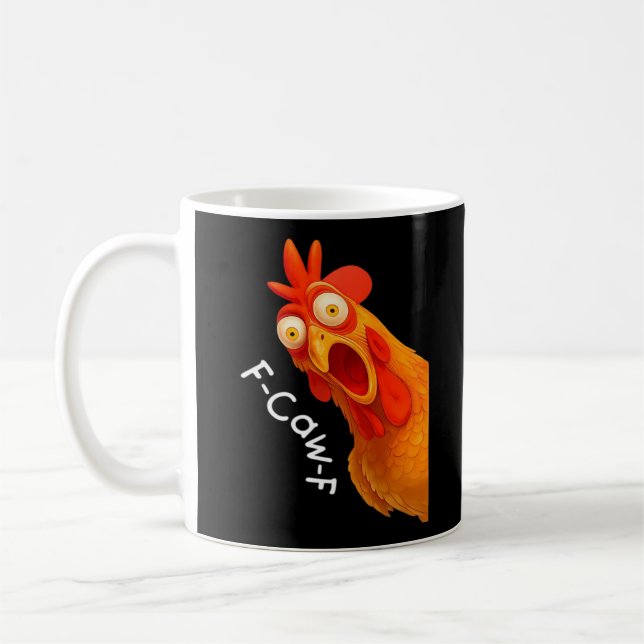 Gothic Humor Lustiger F-Caw-F Krähe Kaffeetasse (Links)