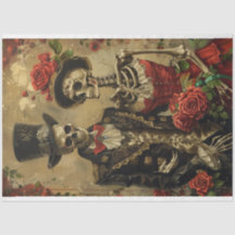 Gothic Husband Ehefrau Skeleton Decoupage