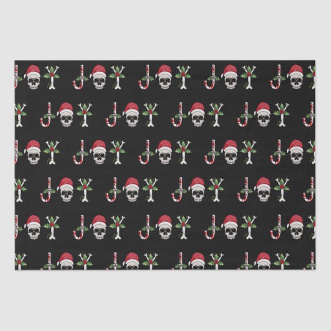 Gothic Joy Skull Weihnachtsgeschenk Tissue Paper Seidenpapier (Vorderseite)