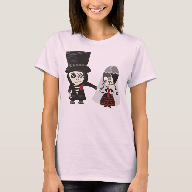 Gothic Just Married T-Shirt (Vorderseite)