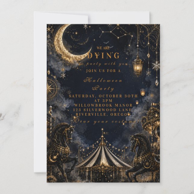 Gothic Karneval Halloween-Party Einladung (Vorderseite)