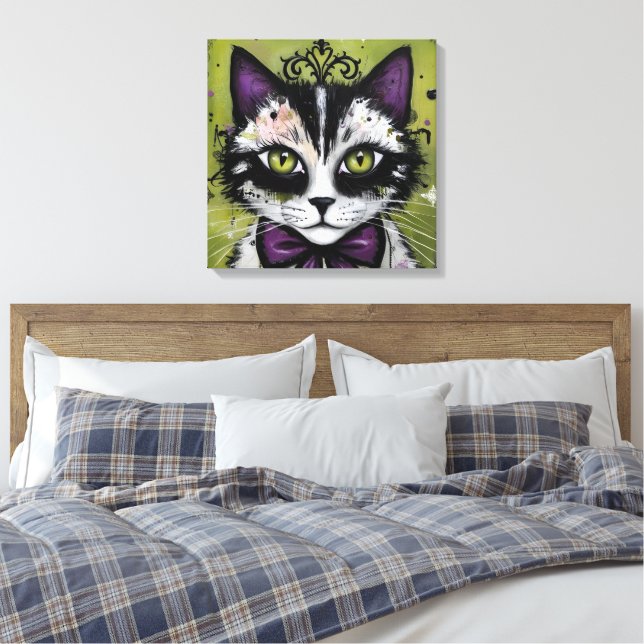 Gothic Katze Leinwanddruck (Insitu (Schlafzimmer))