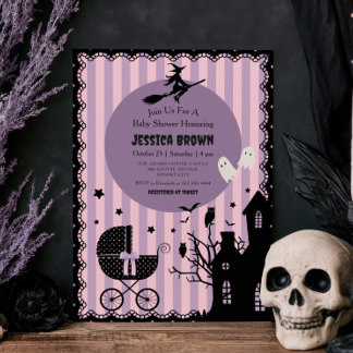 Gothic Kinderwagen Hexen-Halloween-Baby-Party Einladung