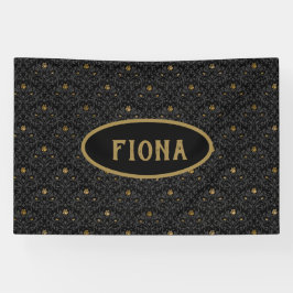 Gothic Kinderzimmer Black Rose Damask Personalisie Banner