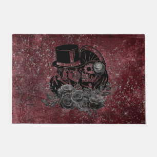 Gothic Kissing Skulls Couple und Blut rot ewigen Fußmatte