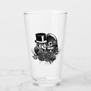 Gothic Kissing Skulls Ehepaar Ewige Liebe Black Ro Glas