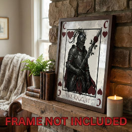 Gothic Knight of Hearts Playing Card Dark Fantasy Poster