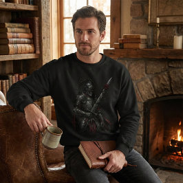 Gothic Knight of the Bleeding Rose Dark Fantasy Sweatshirt