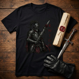 Gothic Knight of the Bleeding Rose Dark Fantasy T-Shirt