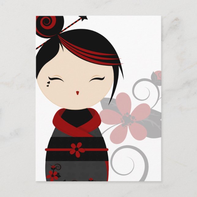 Gothic Kokeshi Postcard Postkarte (Vorderseite)
