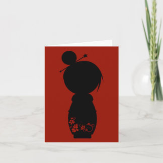 Gothic Kokeshi Silhouette Note Card Karte
