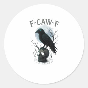 Gothic Krähe F Krächzen F Rabe Schädel Halloween G Runder Aufkleber
