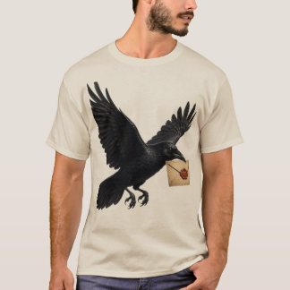 Gothic Krähenbote mit Vintage-Umschlag und Ja T-Shirt