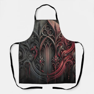 Gothic-Küchenschürze – Dunkle Eleganz fürs Kochen Schürze