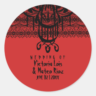 Gothic Lace Chandelier Red Black Runder Aufkleber