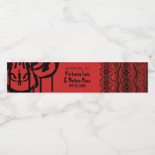 Gothic Lace Chandelier Red Black Wasserflaschenetikett