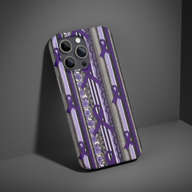 Gothic Lace Floral Lavender Epilepsy Awareness iPhone Hülle (Von Creator hochgeladen)