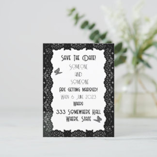 Gothic Lace Wedding Einladung Postkarte