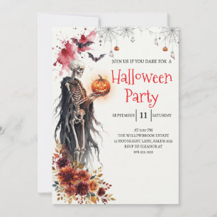 Gothic-Lady-Skeleton-Halloween-Party-Einladung Einladung