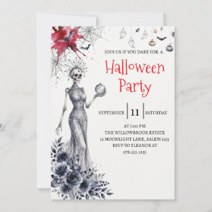 Gothic-Lady-Skeleton-Halloween-Party-Einladung Einladung
