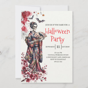 Gothic-Lady-Skeleton-Halloween-Party-Einladung Einladung