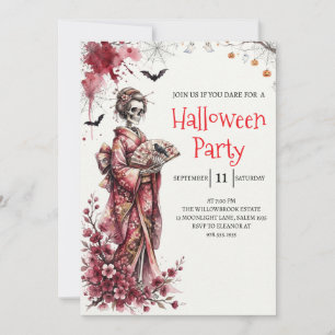 Gothic-Lady-Skeleton-Halloween-Party-Einladung Einladung