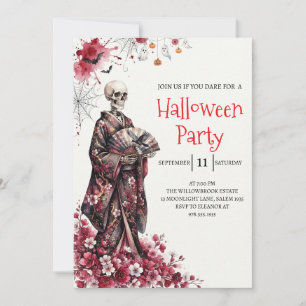 Gothic-Lady-Skeleton-Halloween-Party-Einladung Einladung