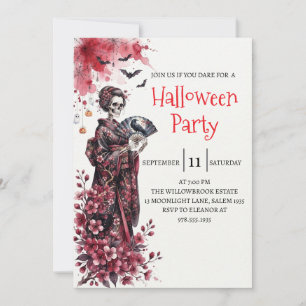 Gothic-Lady-Skeleton-Halloween-Party-Einladung Einladung