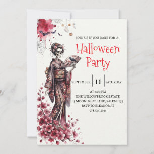Gothic-Lady-Skeleton-Halloween-Party-Einladung Einladung