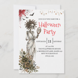 Gothic-Lady-Skeleton-Halloween-Party-Einladung Einladung