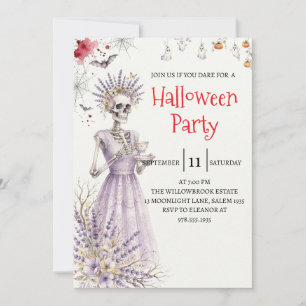 Gothic-Lady-Skeleton-Halloween-Party-Einladung Einladung