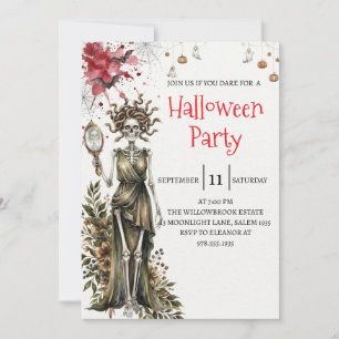Gothic-Lady-Skeleton-Halloween-Party-Einladung Einladung