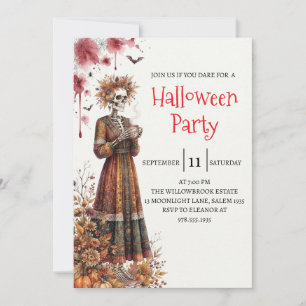 Gothic-Lady-Skeleton-Halloween-Party-Einladung Einladung