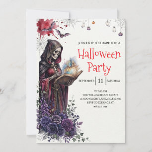 Gothic-Lady-Skeleton-Halloween-Party-Einladung Einladung