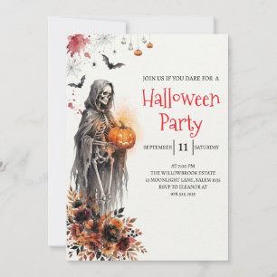 Gothic-Lady-Skeleton-Halloween-Party-Einladung Einladung