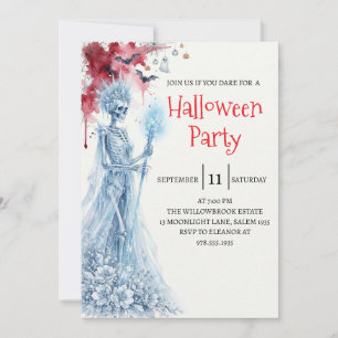 Gothic-Lady-Skeleton-Halloween-Party-Einladung Einladung