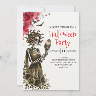 Gothic-Lady-Skeleton-Halloween-Party-Einladung Einladung