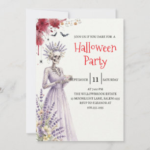 Gothic-Lady-Skeleton-Halloween-Party-Einladung Einladung