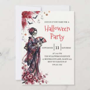 Gothic-Lady-Skeleton-Halloween-Party-Einladung Einladung