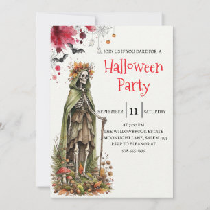 Gothic-Lady-Skeleton-Halloween-Party-Einladung Einladung